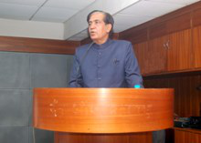 Mr Namo Narain Meena - Minister of State for Finance, Government of India,adresses the staff